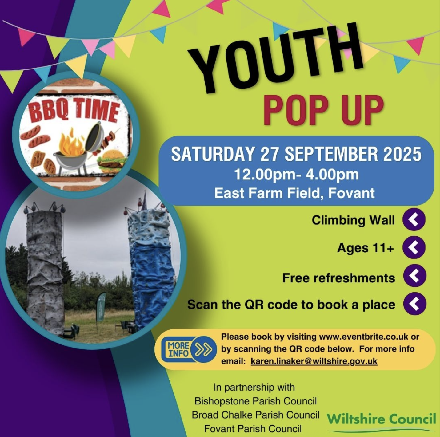 Flyer for next Youth Pop Up Event in Fovant